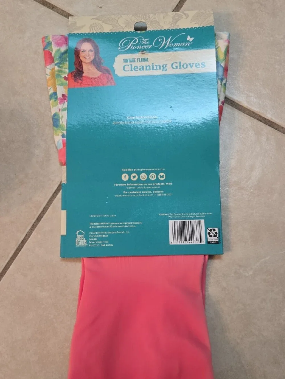 The Pioneer Woman Floral Microfiber Sponges & Pink Cleaning Gloves